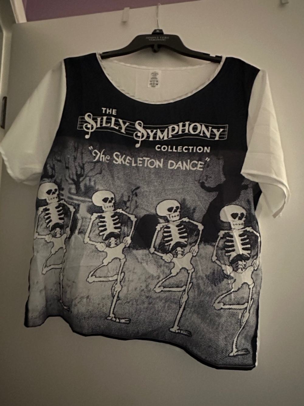 Disney Halloween Skeleton Dance Silly Symphony Women's Chiffon Top